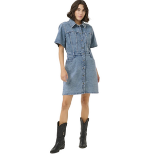 KAFFE Blue Denim Mini Dress NWT